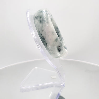Yingmart 54mm Genuine Rare White Floating Blue Floral Veins Burmese Jade A Bangle Bracelet, Vintage Jewelry, jade jewelry, Accessories