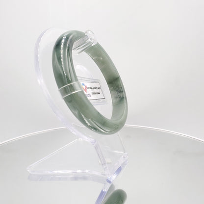 Yingmart 56mm Genuine BurmeseBluish Green And Deep Bluish Green Jadeite Jade Bangle Bracelet , Vintage Jewelry, jade jewelry, Accessories