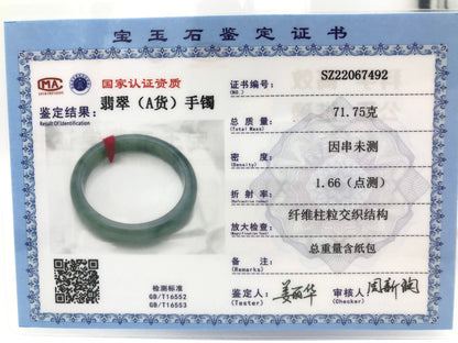 Yingmart 56mm Genuine BurmeseBluish Green And Deep Bluish Green Jadeite Jade Bangle Bracelet , Vintage Jewelry, jade jewelry, Accessories