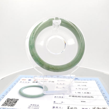 Yingmart 53mm SZ22074634 Vintage Green Genuine Burmese Jade A Jaideite Jade Bangle, Vintage Jewelry, jade jewelry, Accessories