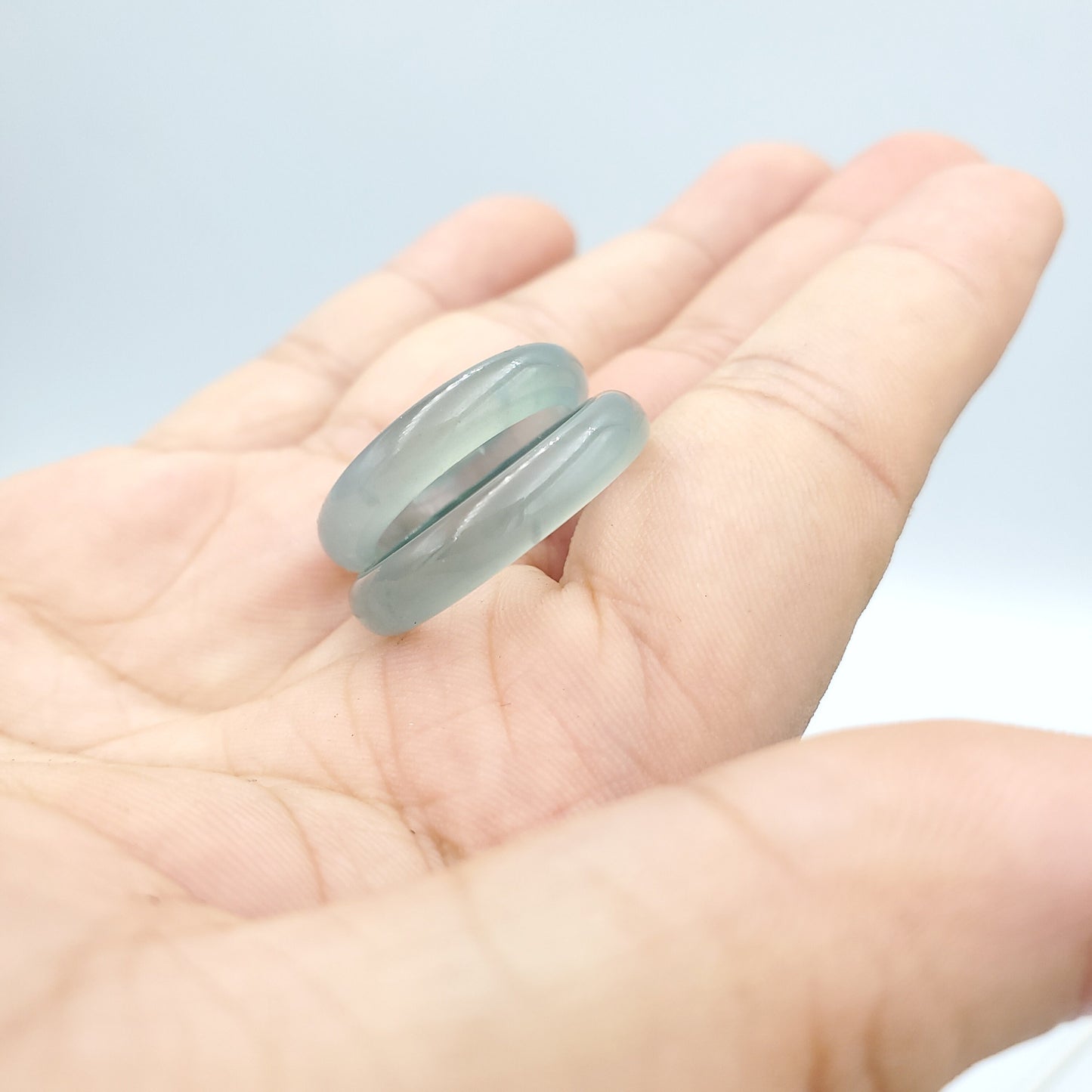 Yingmart Vip Icy Blue Ring, 100% Natural Green Jade Ring, Real Gemstone Ring, Vintage Jewelry