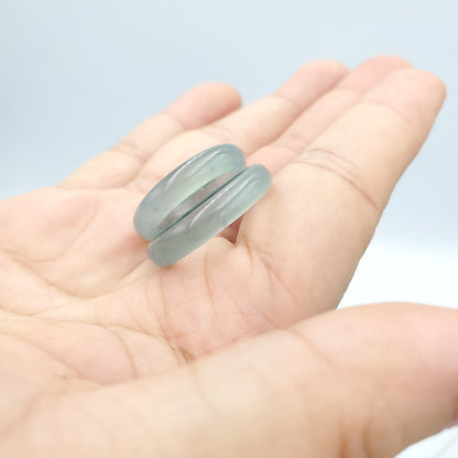 Yingmart Vip Icy Blue Ring, 100% Natural Green Jade Ring, Real Gemstone Ring, Vintage Jewelry
