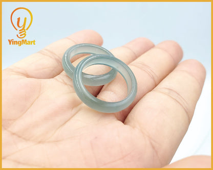 Yingmart Vip Icy Blue Ring, 100% Natural Green Jade Ring, Real Gemstone Ring, Vintage Jewelry