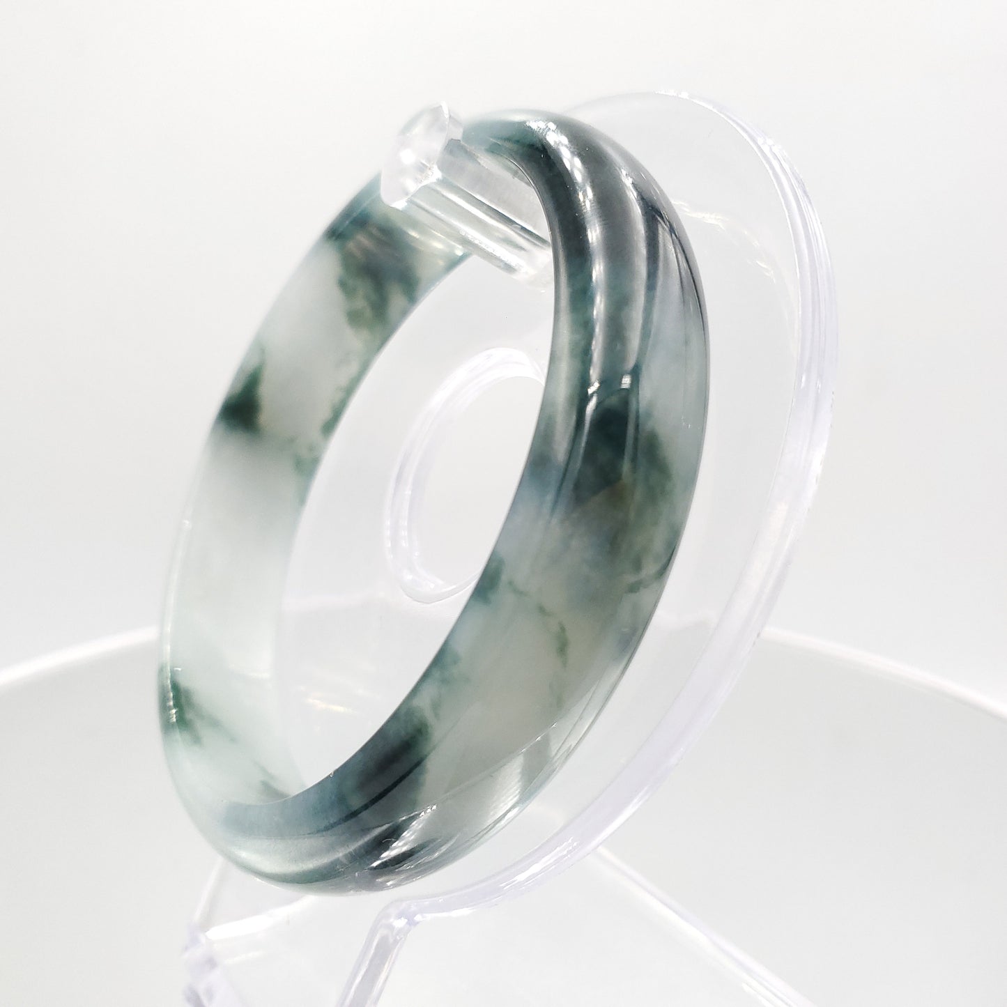 Yingmart 59mm  SZ22074635 VIP Deep Blue Veins Genuine Burmese Jade A Jaideite Jade Bangle, Vintage Jewelry, jade jewelry, Accessories