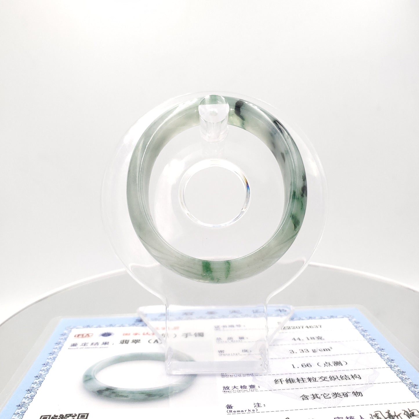 Yingmart 51mm SZ22074637 Green Veins Genuine Burmese Jade A Jaideite Jade Bangle, Vintage Jewelry, jade jewelry, Accessories, natural jade