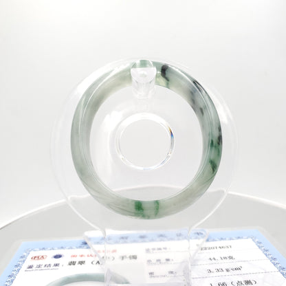 Yingmart 51mm SZ22074637 Green Veins Genuine Burmese Jade A Jaideite Jade Bangle, Vintage Jewelry, jade jewelry, Accessories, natural jade