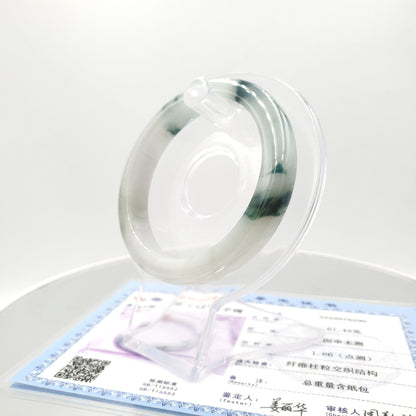 Yingmart 53mm SZ22076290 Blue Veins Genuine Burmese Jade A Jaideite Jade Bangle, Vintage Jewelry, jade jewelry, Accessories, natural jade