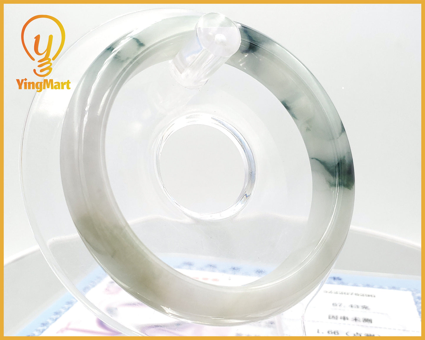 Yingmart 53mm SZ22076290 Blue Veins Genuine Burmese Jade A Jaideite Jade Bangle, Vintage Jewelry, jade jewelry, Accessories, natural jade