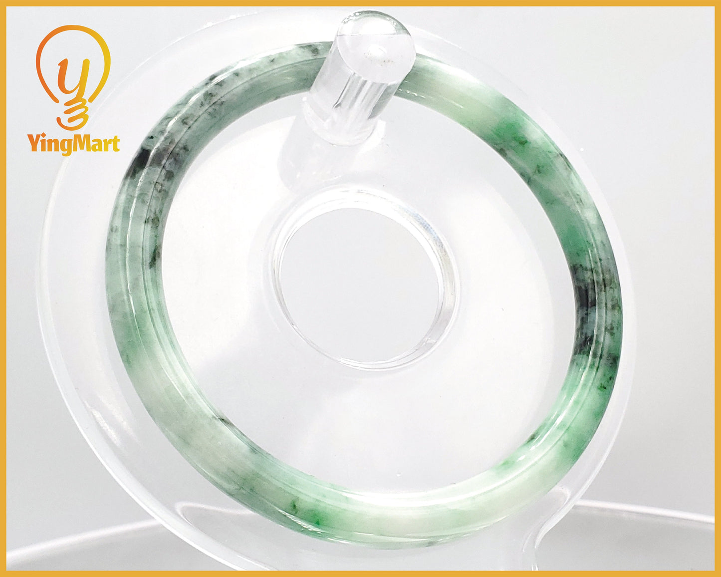 Yingmart 55mm SZ22067486 Certified Grade A Jade Light Green & Green, Natural Jadeite Bracelet, Vintage Jewelry, jade jewelry, Accessories