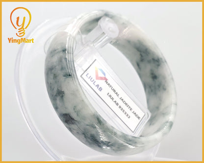 Yingmart 54mm Genuine Rare White Floating Blue Floral Veins Burmese Jade A Bangle Bracelet, Vintage Jewelry, jade jewelry, Accessories