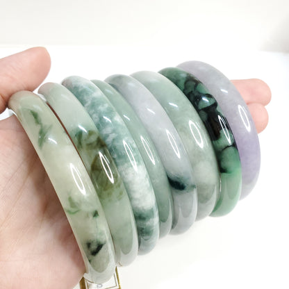 Yingmart RANDOM PICKED 51-62 mm Jaideite Jade Bangle, Vintage Jewelry, jade jewelry, Accessories, Natural Gemstone, Genuine Jade