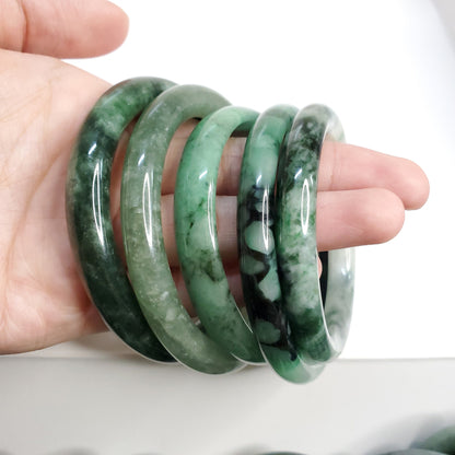 Yingmart RANDOM PICKED 51-62 mm Jaideite Jade Bangle, Vintage Jewelry, jade jewelry, Accessories, Natural Gemstone, Genuine Jade