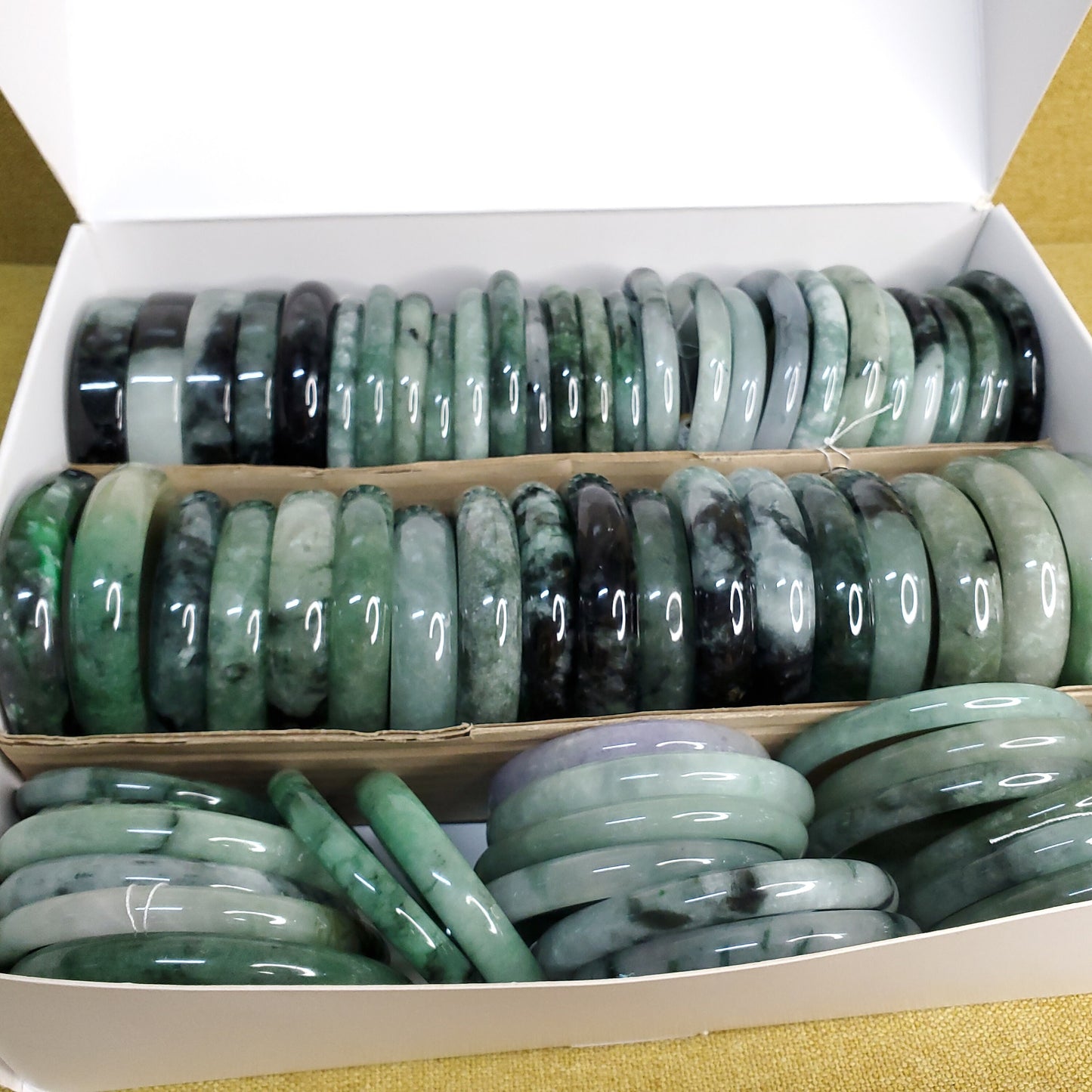 Yingmart RANDOM PICKED 51-62 mm Jaideite Jade Bangle, Vintage Jewelry, jade jewelry, Accessories, Natural Gemstone, Genuine Jade