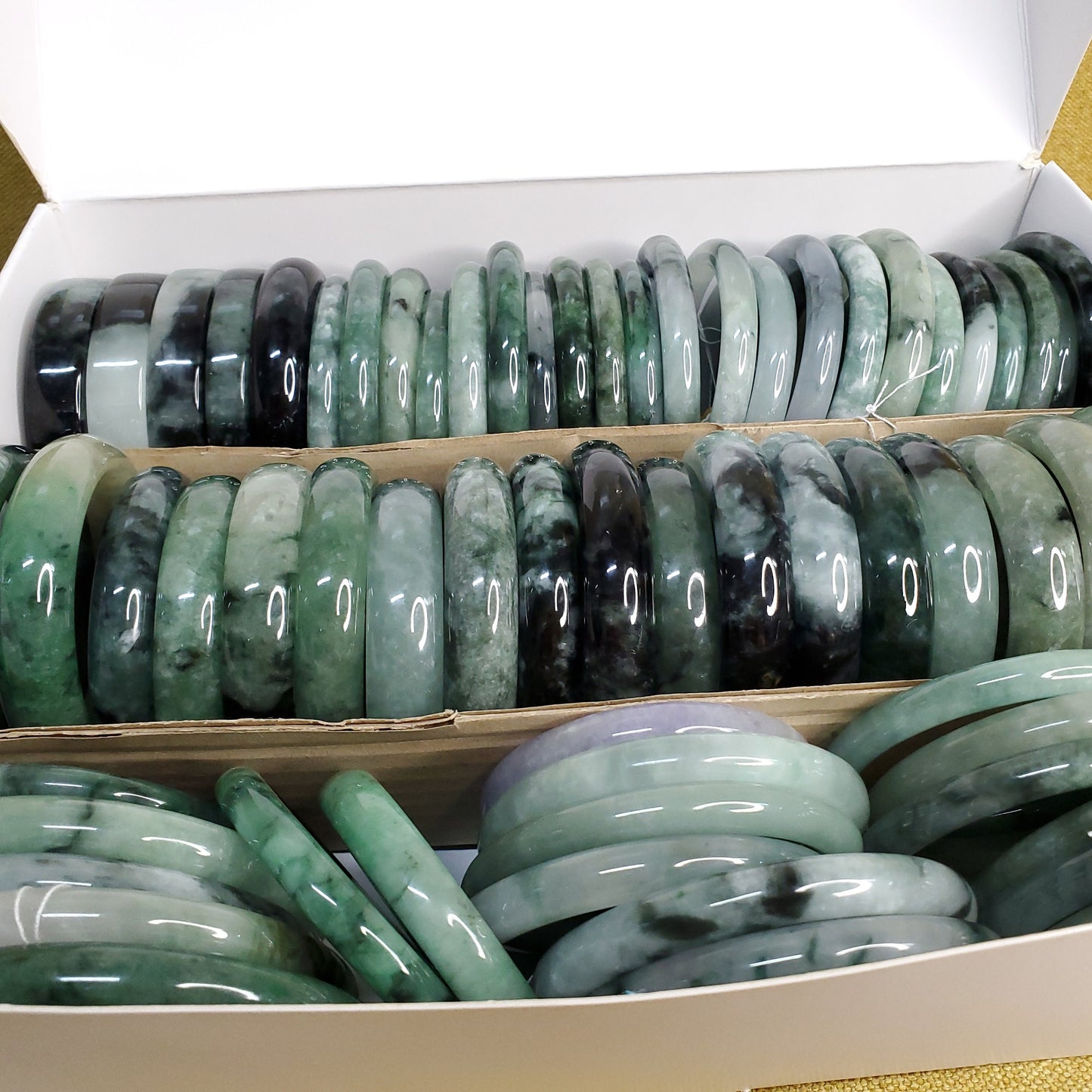 Yingmart RANDOM PICKED 51-62 mm Jaideite Jade Bangle, Vintage Jewelry, jade jewelry, Accessories, Natural Gemstone, Genuine Jade