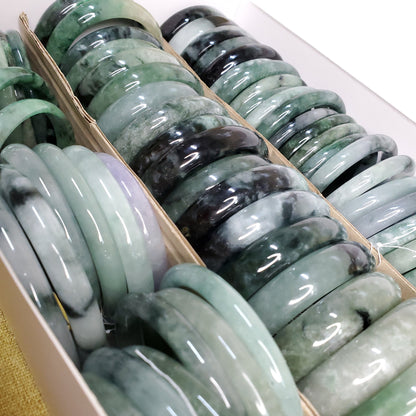 Yingmart RANDOM PICKED 51-62 mm Jaideite Jade Bangle, Vintage Jewelry, jade jewelry, Accessories, Natural Gemstone, Genuine Jade
