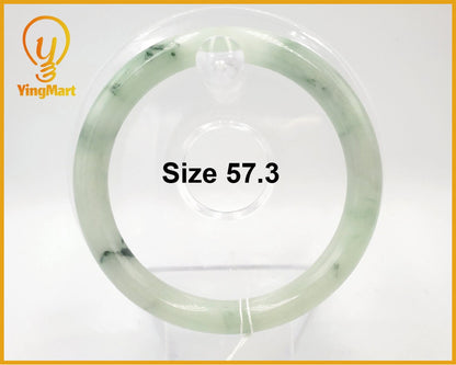 Yingmart 57mm natural green jadeite jade bangle bracelet, real gemstone, vintage jewelry, gift for her, accessories