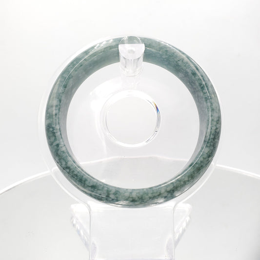 Yingmart 55mm Genuine Dark Blue Floating White Spot Guatamela Jade A Jadeite Jade Bangle, Burmese Myanmar Gemstones,Real Gemstone Bracelet