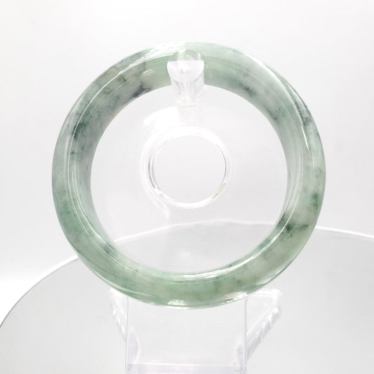 Yingmart 57mm Genuine Floating Apple Green Jade A Jadeite Bangle,  Burmese Myanmar Gemstones, Real Gemstone Bracelet, Vintage Jewelry