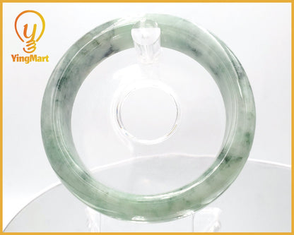 Yingmart 57mm Genuine Floating Apple Green Jade A Jadeite Bangle,  Burmese Myanmar Gemstones, Real Gemstone Bracelet, Vintage Jewelry
