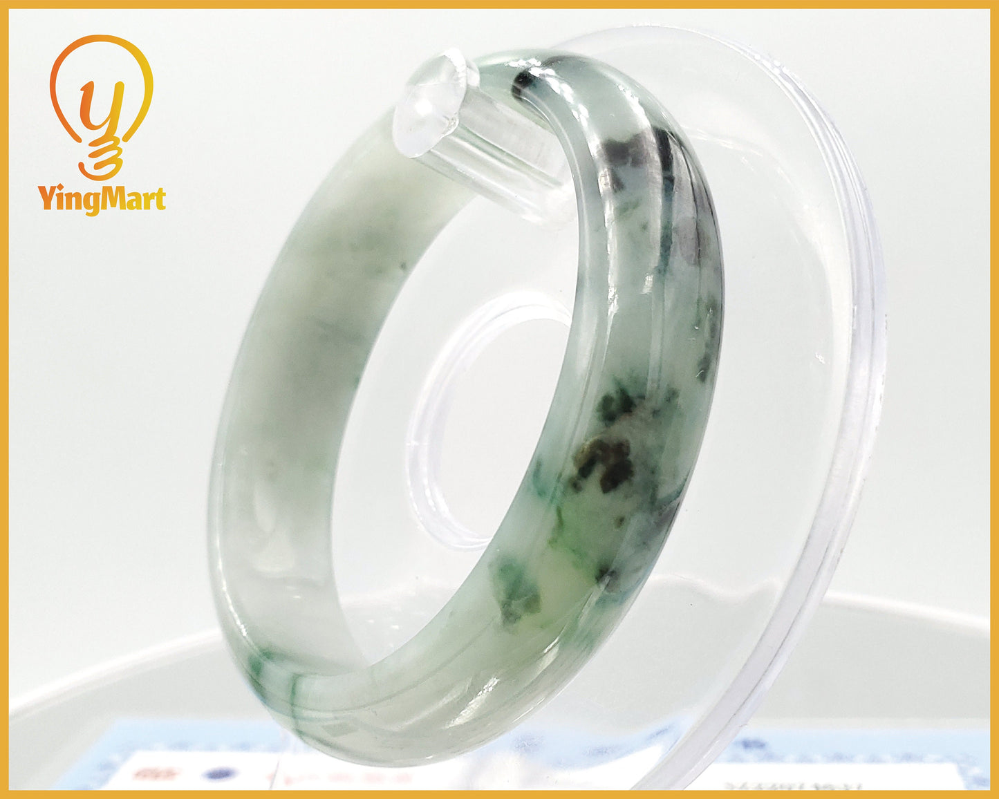 Yingmart 51mm SZ22074637 Green Veins Genuine Burmese Jade A Jaideite Jade Bangle, Vintage Jewelry, jade jewelry, Accessories, natural jade