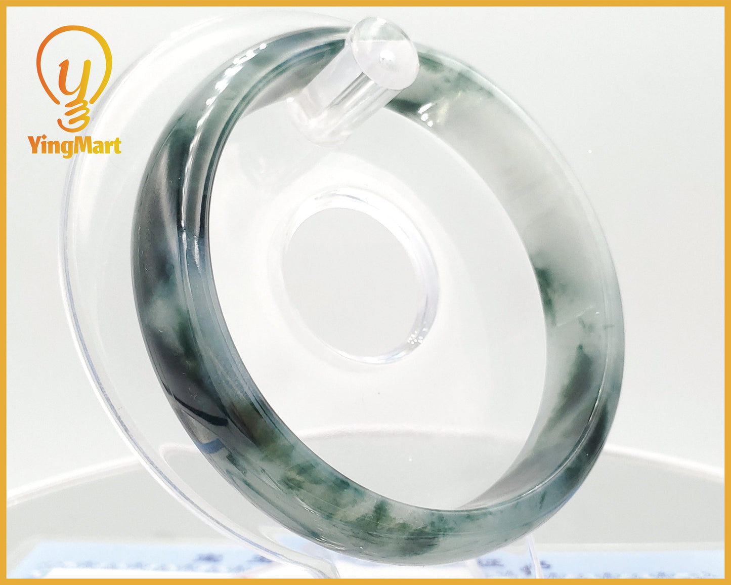 Yingmart 59mm  SZ22074635 VIP Deep Blue Veins Genuine Burmese Jade A Jaideite Jade Bangle, Vintage Jewelry, jade jewelry, Accessories