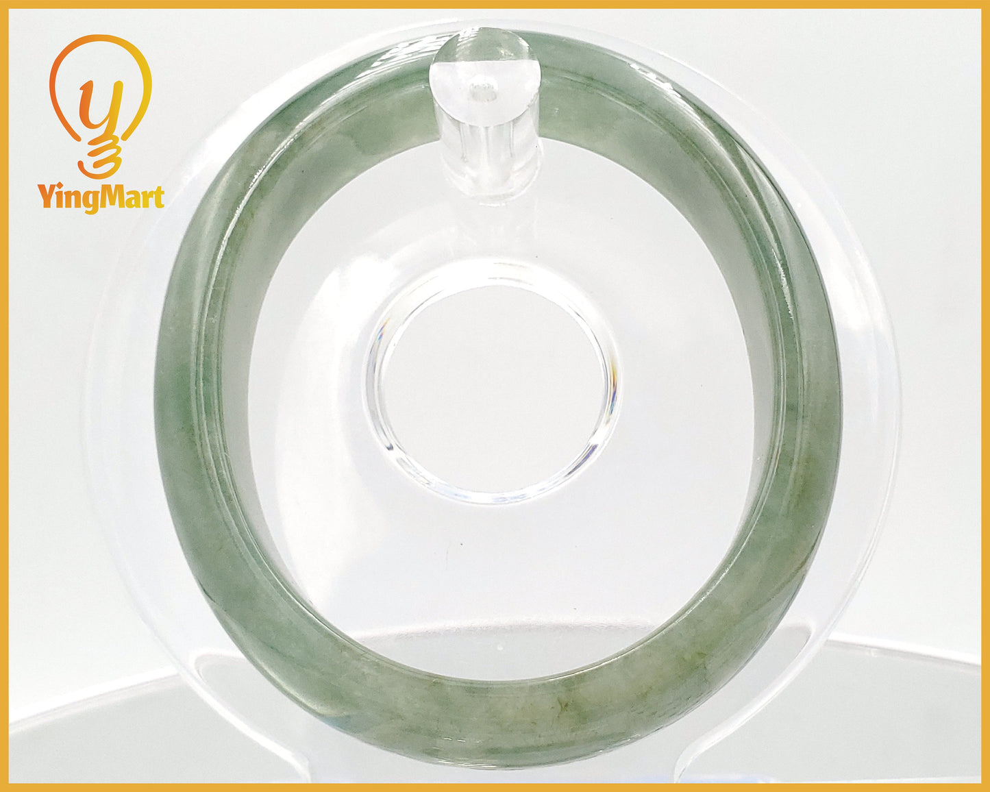 Yingmart 56.2mm SZ22074632 Semi-translucent Green Genuine Burmese Jade A Jaideite Jade Bangle, Vintage Jewelry, jade jewelry, Accessories