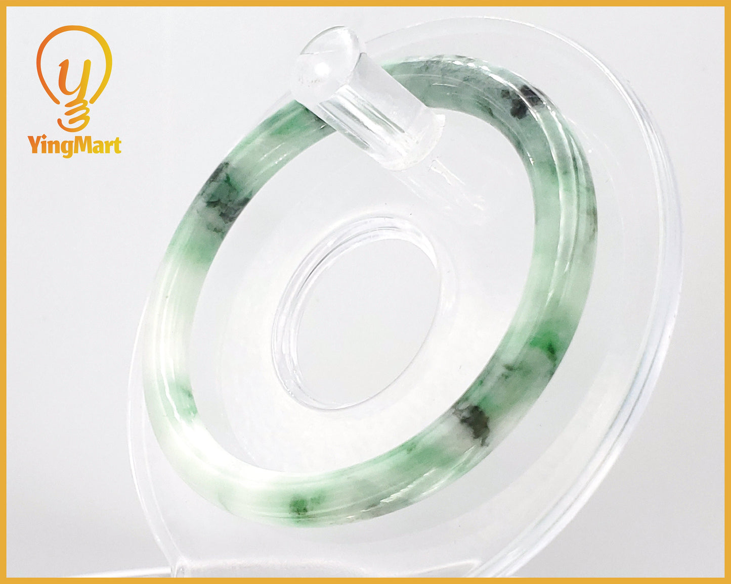 Yingmart 54mm Certified Grade A Jade Light Green & Green, Natural Jadeite Bracelet, Vintage Jewelry, jade jewelry, Accessories