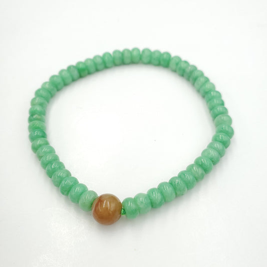 Yingmart SZ22074529 Apple Green Burmese Type A Jadeite Jade Bracelet , Vintage Jewelry,Accessories,Real Gemstone, Gift for her