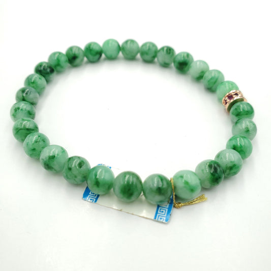 Yingmart SZ22074505 Fabulous Apple Green Floating Deep Green Veins Genuine Burmese Type A Jadeite Jade Bracelet,,Vintage Jewelry,Accessories