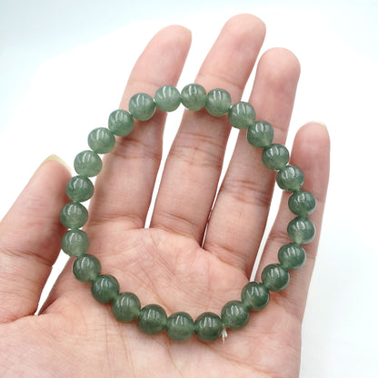 Yingmart Icy BRJG04 Transparent Light Green Burmese Authentic Genuine Natural Jadeite Jade Bracelet 7.5mm, Vintage Jewelry, natural jade