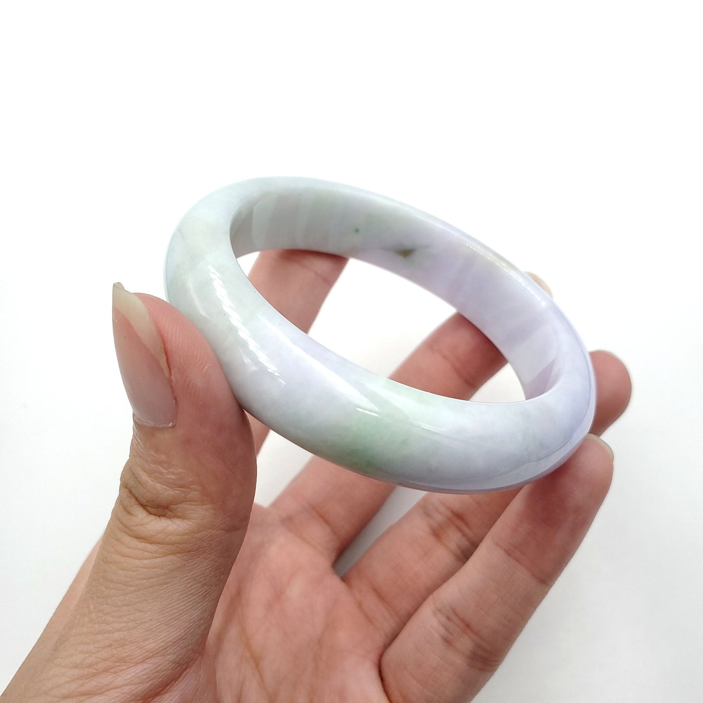 Yingmart 54mm Light Green, Light Purple  jadeite Bracelet Bangle Natural Jade A, Vintage Jewelry, natural jade