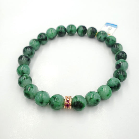 YingmartFabulous Apple Green Floating Deep Green Veins Genuine Burmese Type A Jadeite Jade Bracelet , Vintage Jewelry,Accessories