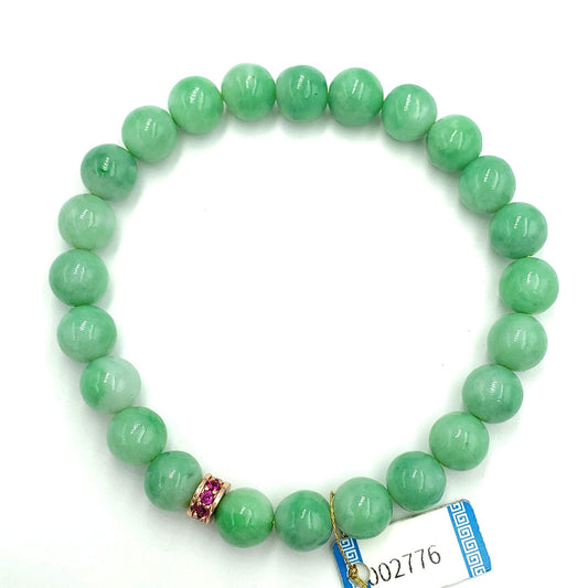 Yingmart Fancy Apple Green Burmese Type A Genuine Jadeite Jade Bracelet , Vintage Jewelry,Accessories