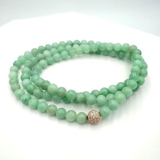 Yingmart Juicy Apple Green Burmese Type A Jadeite Jade Strain Necklace or Bracelet,Real Gemstone, Vintage Jewelry,Accessories
