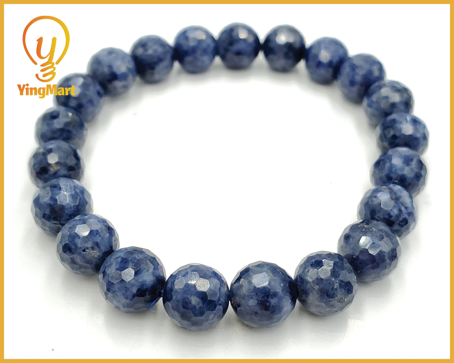 Yingmart BRSB09 Faceted Blue Sapphire beads Bracelet, Sapphire Jewelry, gemstone bracelet, Beaded Bracelet, Blue Bracelet, Gift for Her