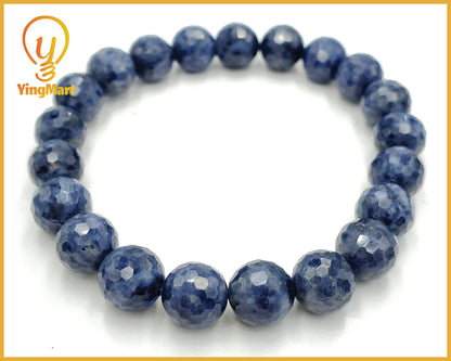 Yingmart BRSB09 Faceted Blue Sapphire beads Bracelet, Sapphire Jewelry, gemstone bracelet, Beaded Bracelet, Blue Bracelet, Gift for Her
