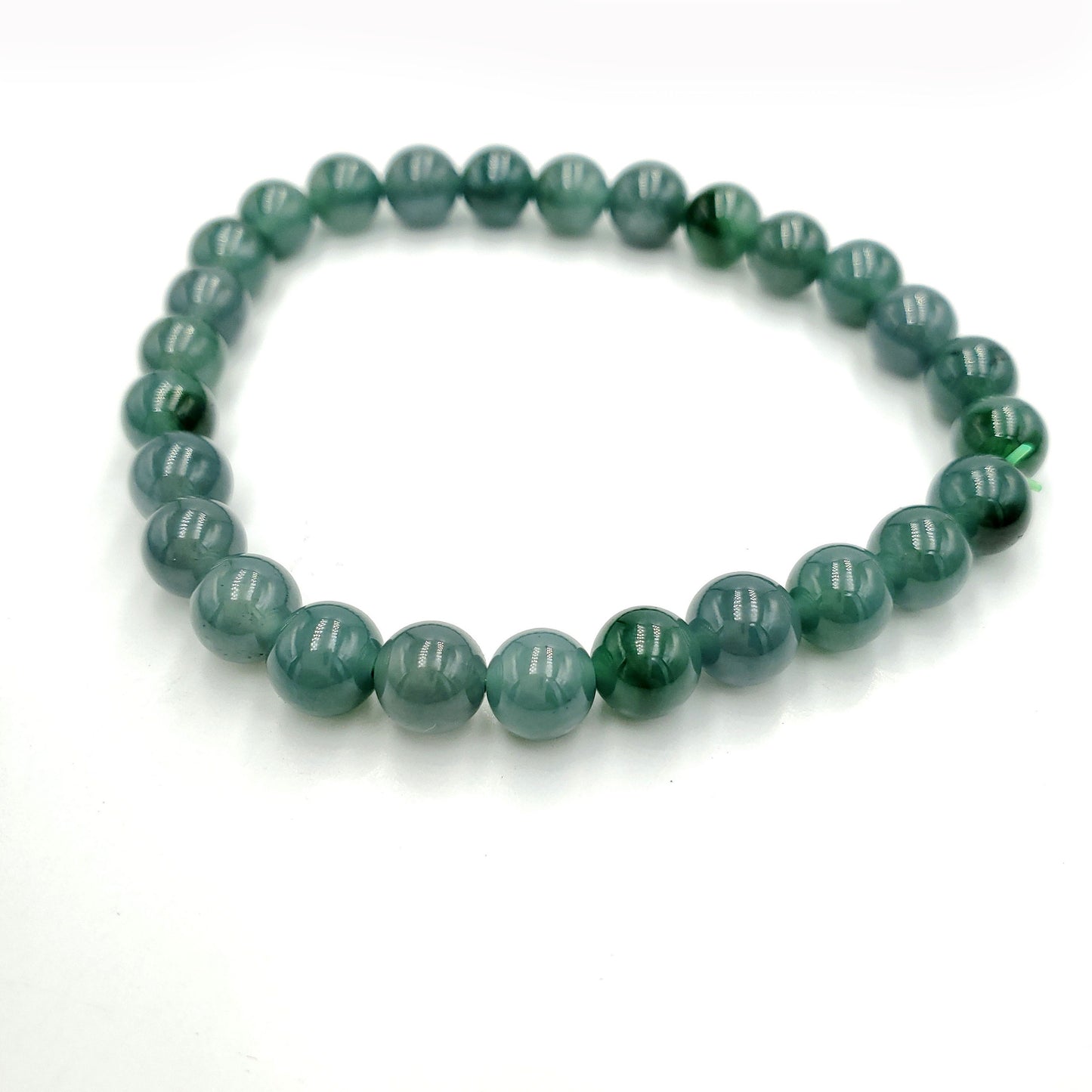 Yingmart BRJB07 Dark Green Guatamela Natural Jadeite Jade Bracelet 7 mm, Vintage Jewelry, natural jade, Natural Gemstone, gift for her