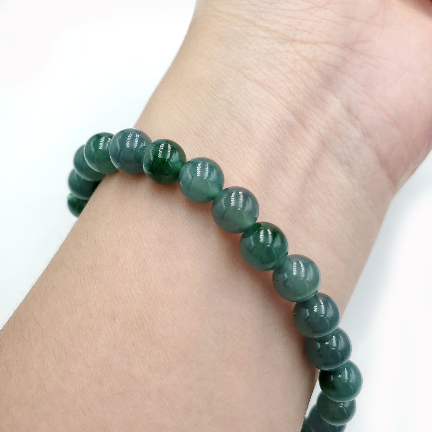 Yingmart BRJB07 Dark Green Guatamela Natural Jadeite Jade Bracelet 7 mm, Vintage Jewelry, natural jade, Natural Gemstone, gift for her