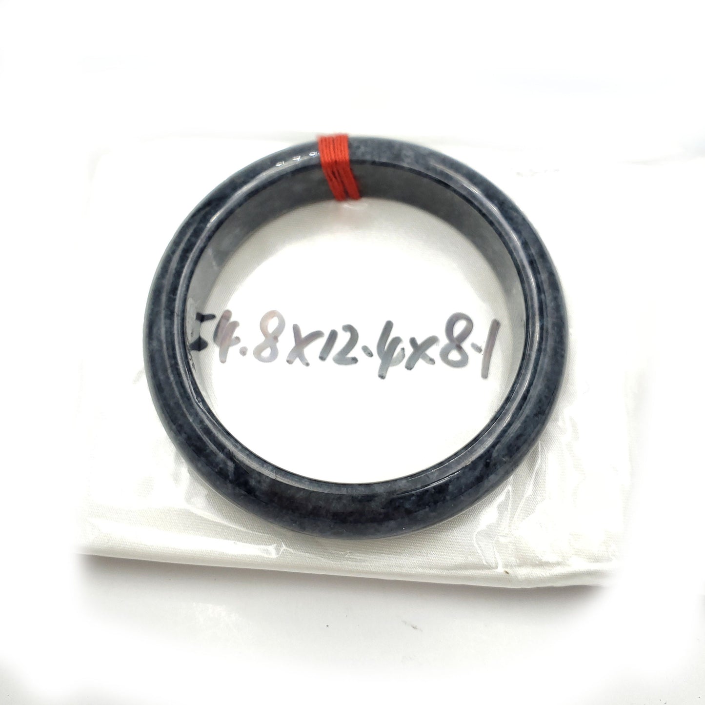 Yingmart   54mm Genuine Black Floating White Spot Myanmar Jade A Jadeite Jade Bangle, Real Gemstone Bangle, Vintage Jewelry, natural jade