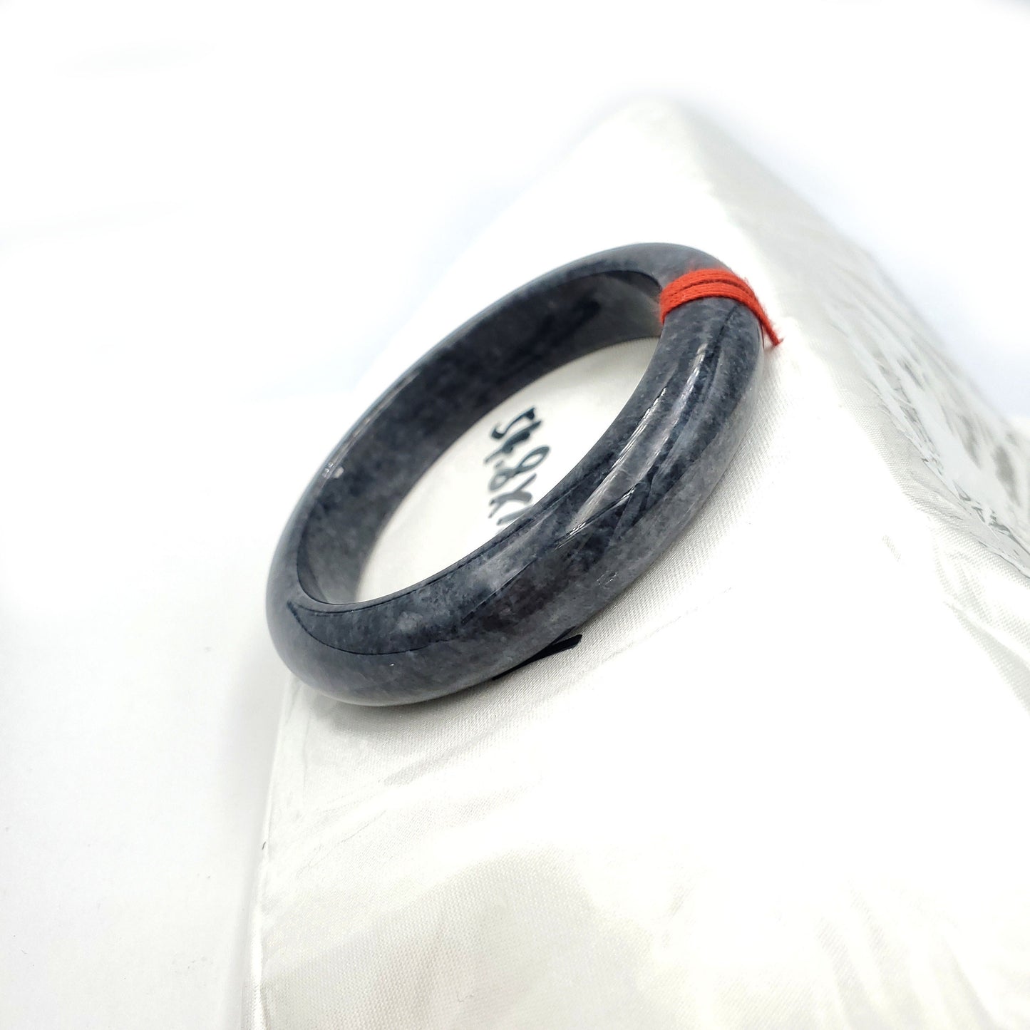 Yingmart   54mm Genuine Black Floating White Spot Myanmar Jade A Jadeite Jade Bangle, Real Gemstone Bangle, Vintage Jewelry, natural jade