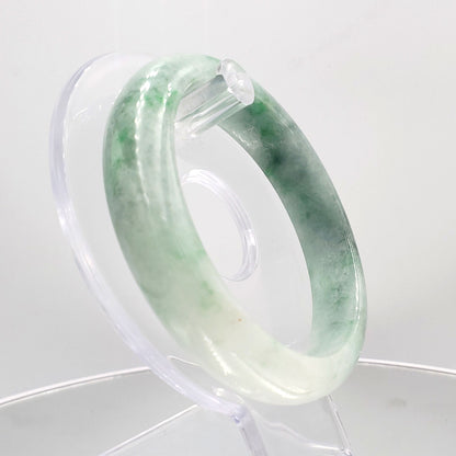 Yingmart 59mm Genuine Burmese Jade A Light Green with Green spot Jaideite Bangle Bracelet,jade jewelry, Real Gemstone, Accessories