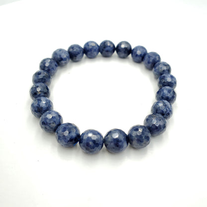 Yingmart BRSB09 Faceted Blue Sapphire beads Bracelet, Sapphire Jewelry, gemstone bracelet, Beaded Bracelet, Blue Bracelet, Gift for Her