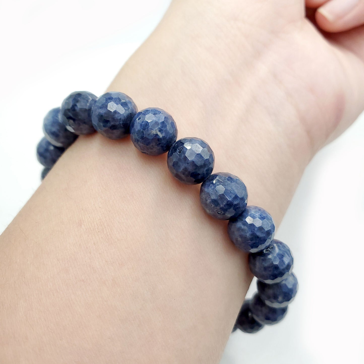 Yingmart BRSB09 Faceted Blue Sapphire beads Bracelet, Sapphire Jewelry, gemstone bracelet, Beaded Bracelet, Blue Bracelet, Gift for Her