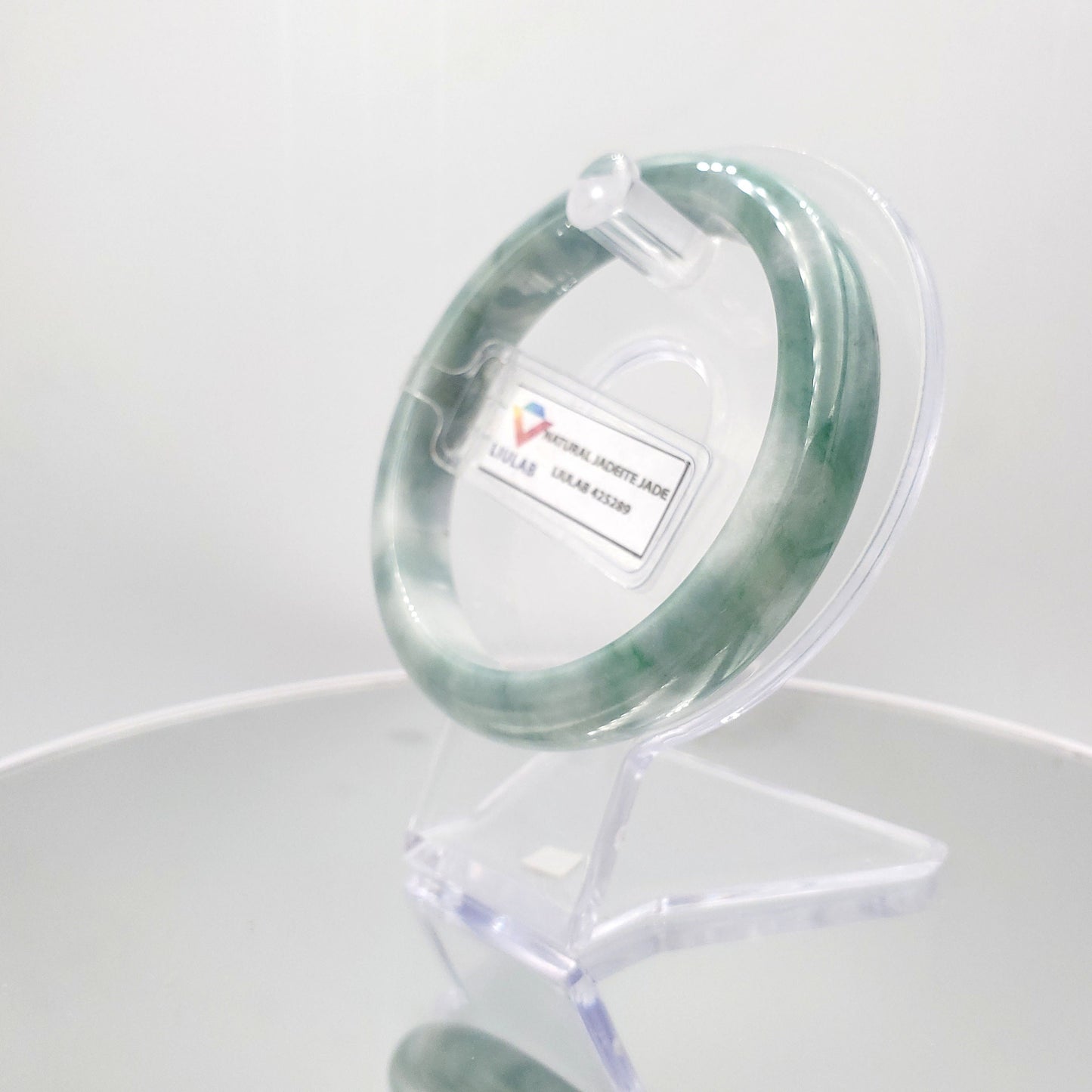 Yingmart 59mm SZ22067491 Certified Grade A Jade Light Green & Green, Genuine Jadeite Bracelet, Vintage Jewelry, jade jewelry, Accessories