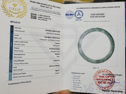 Yingmart 59mm SZ22067491 Certified Grade A Jade Light Green & Green, Genuine Jadeite Bracelet, Vintage Jewelry, jade jewelry, Accessories