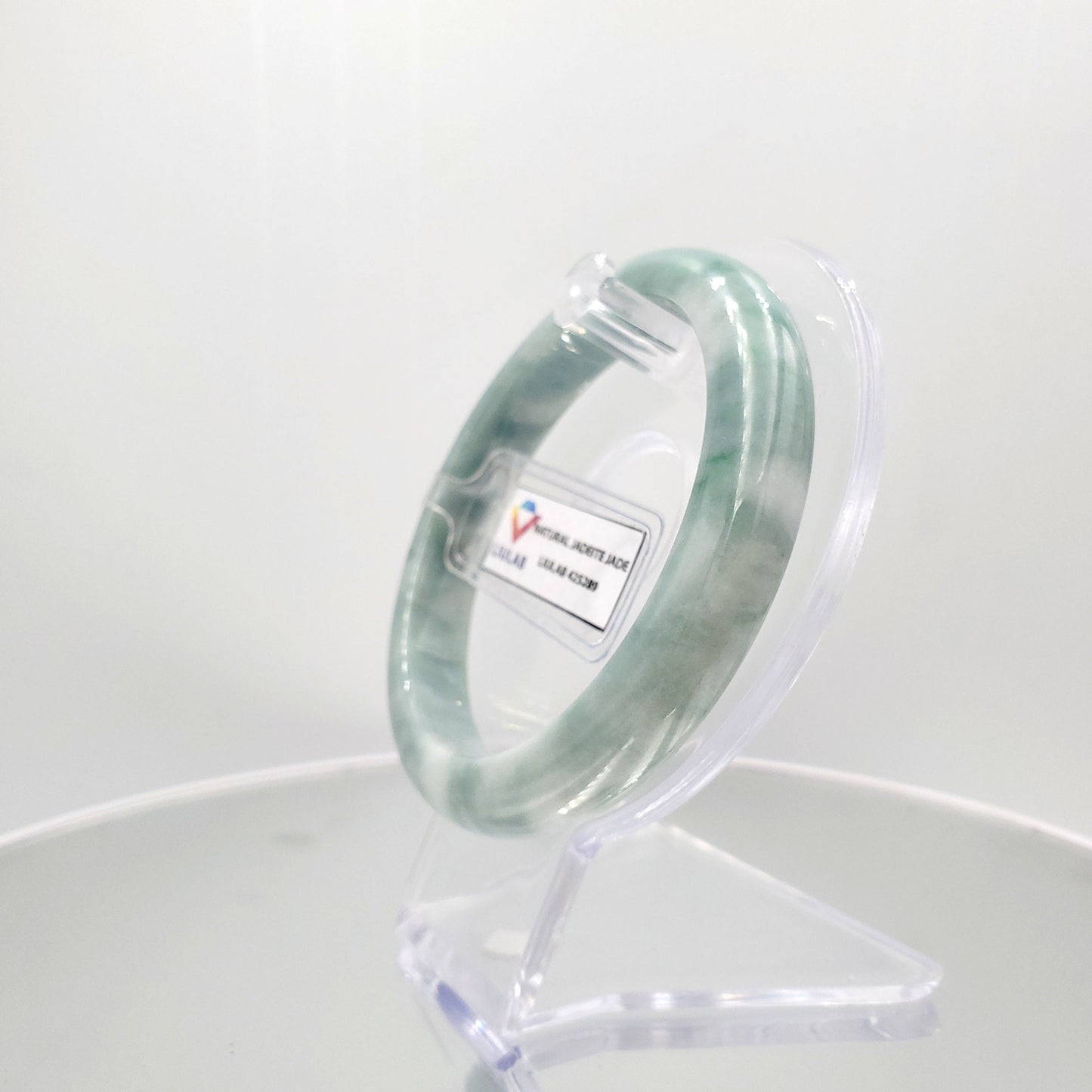 Yingmart 59mm SZ22067491 Certified Grade A Jade Light Green & Green, Genuine Jadeite Bracelet, Vintage Jewelry, jade jewelry, Accessories