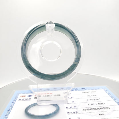 Yingmart 55mm VIP Icy Transparent Deep Sea Blue Genuine Burmese Jade A Jaideite Jade Bangle, Vintage Jewelry, jade jewelry, Accessories