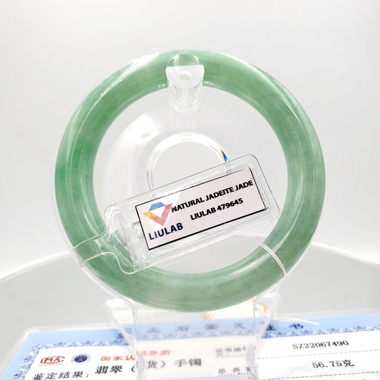 Yingmart 54mm Genuine Burmese Jade A Green Jaideite Bangle Bracelet, Vintage Jewelry, Accessories, natural jadeite jade, jewelry gift