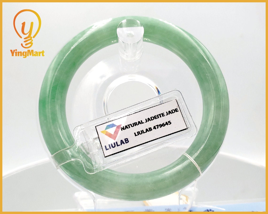 Yingmart 54mm Genuine Burmese Jade A Green Jaideite Bangle Bracelet, Vintage Jewelry, Accessories, natural jadeite jade, jewelry gift