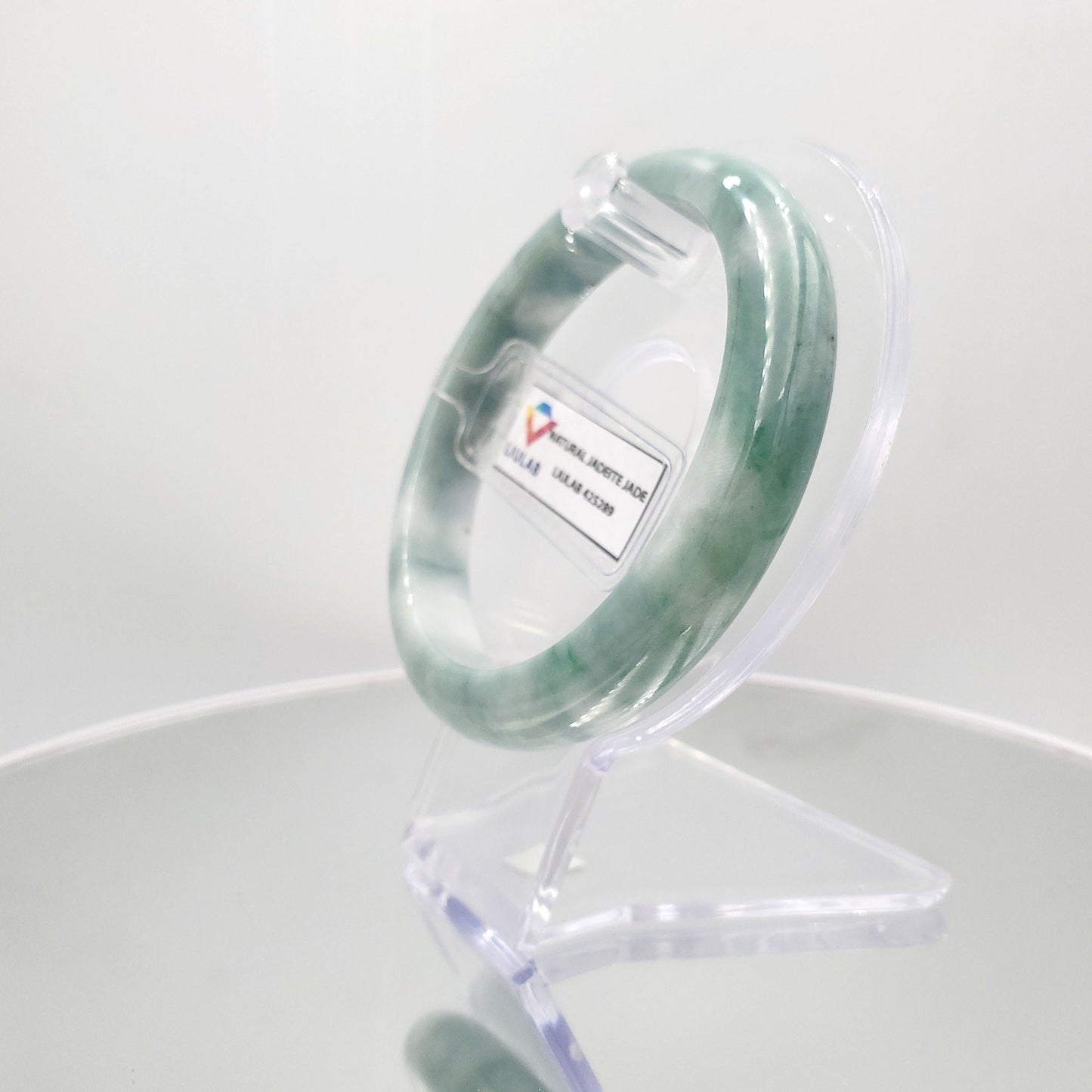 Yingmart 59mm SZ22067491 Certified Grade A Jade Light Green & Green, Genuine Jadeite Bracelet, Vintage Jewelry, jade jewelry, Accessories